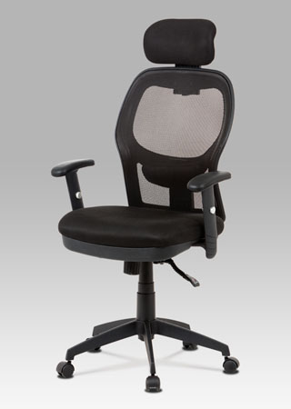 Autronic - Kancelářská židle, černá MESH, synchronní mech, kříž plastový černý - KA-V301 BK