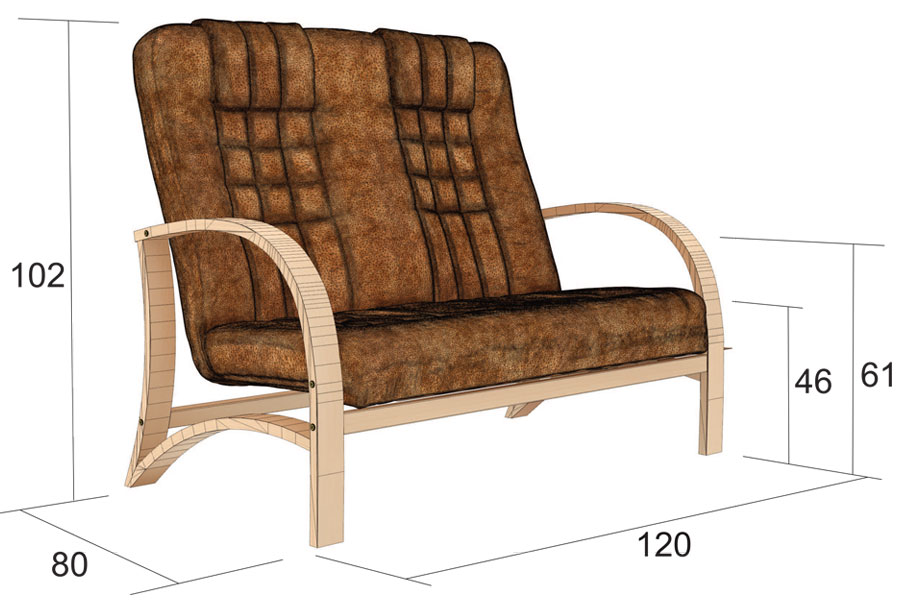 Bradop pevné dvojkřeslo R52 Filip