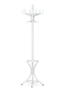 Autronic - Dřevěný stojanový věšák, bílý matný lak, v. 185 cm - F-2059 WT